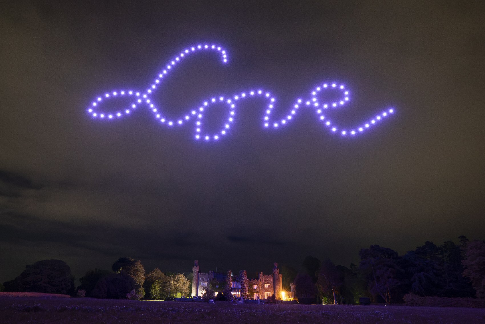 Love written in drones above Luttrellstown Castle